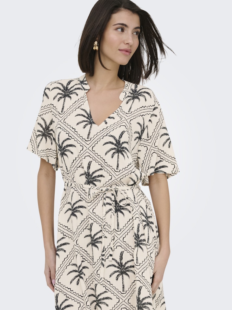 Jdygaby Life S/s Belt Dress Wvn - Zand Dessin