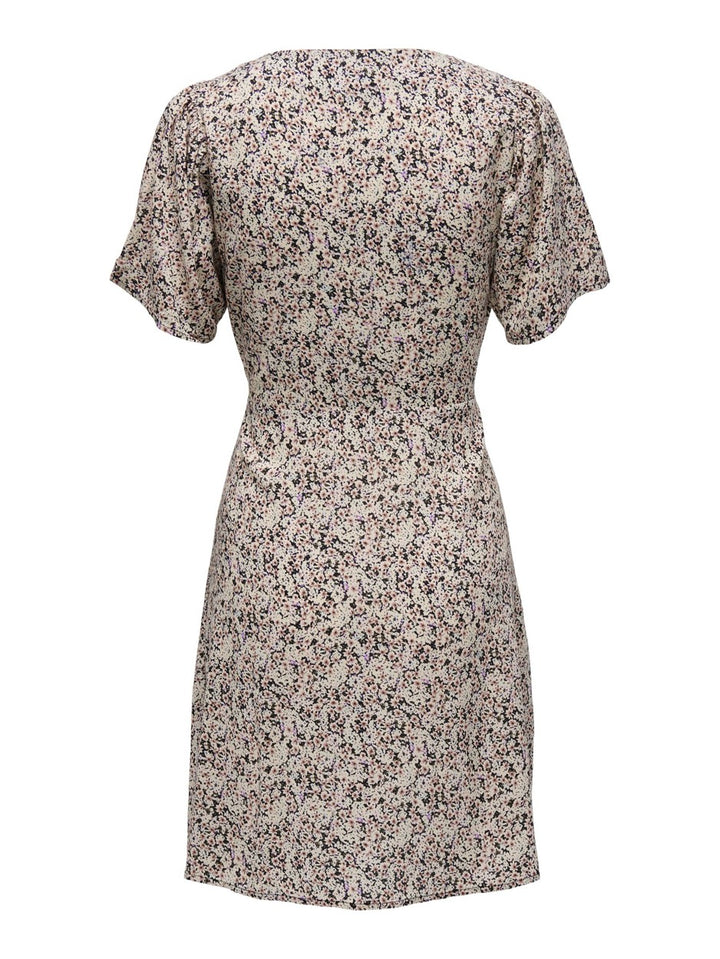 Onlevida S/s Short Dress Wvn Noos - Zand Dessin