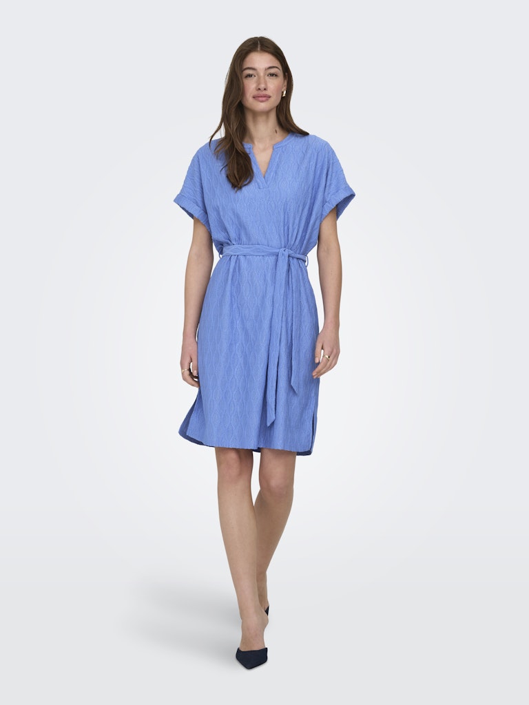 Onldiana S/s V-neck Dress Cs Jrs - Blauw