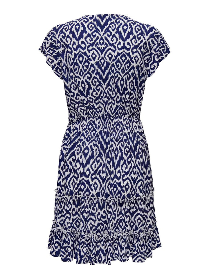 Onlclaudette Life Ss Mini Dress Wvn Noos - Blauw Dessin