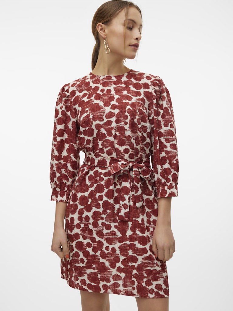 Vmpila Senya 3/4 Short Dress Wvn - Rood Dessin