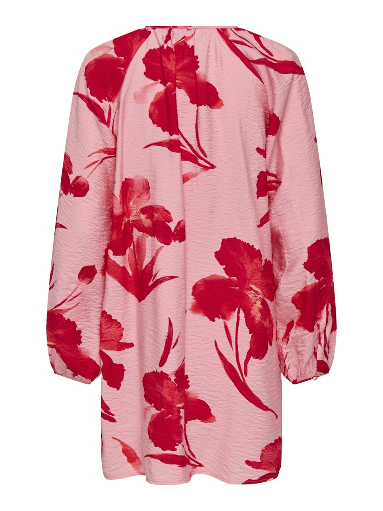 Onlhyaci L/s String Short Dress Wvn - Roze Dessin