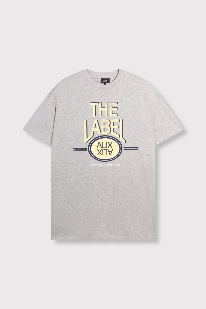 The Label T-shirt Dress - Grijs Melee