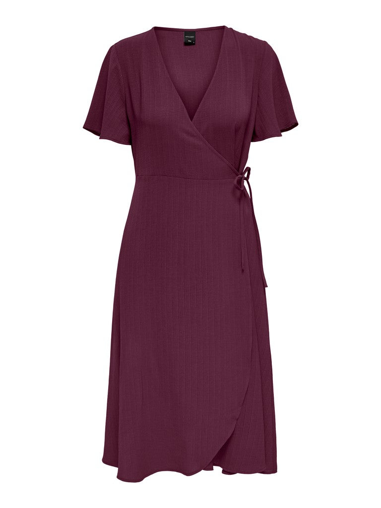 Onlcali Life S/s Wrap Dress Wvn Noos - Fuchsia