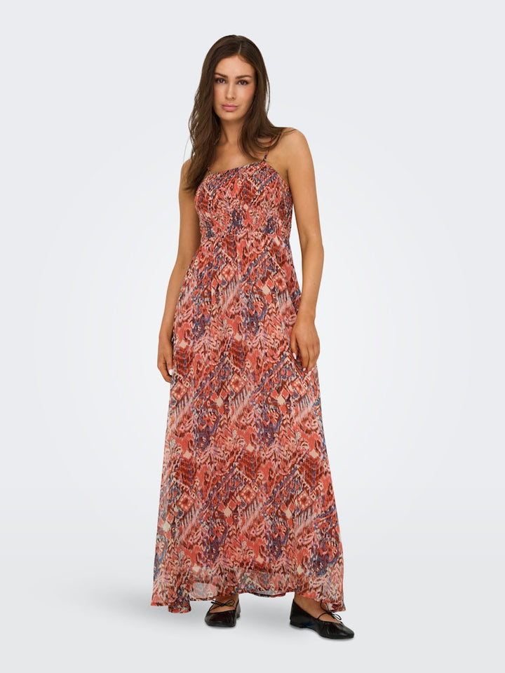 Onlelena Vikki Strap Ank Dress Noos Wvn - Roze Dessin