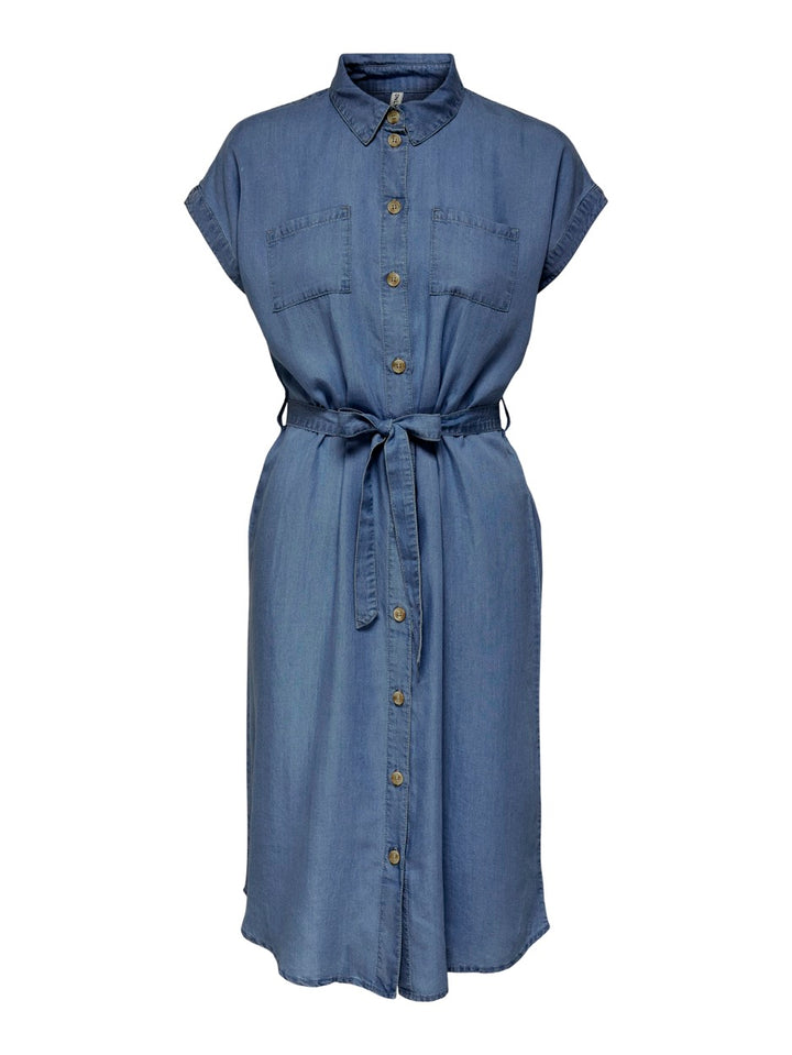 Onlpema Hannover Ss Dnm Sh Dress Qytnoos - Blue Denim