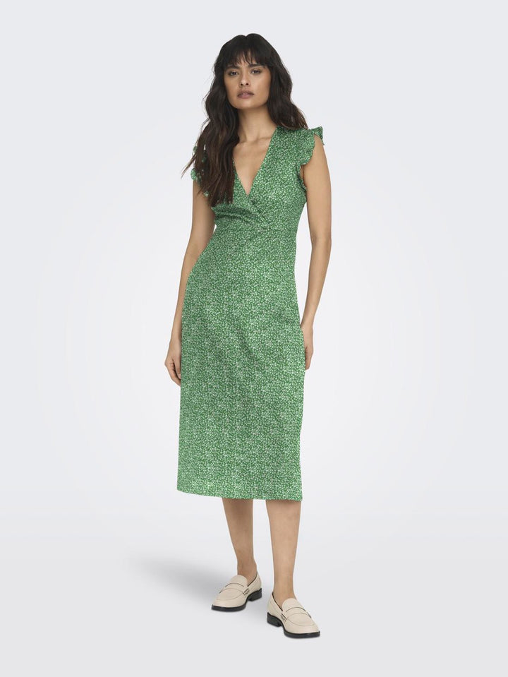 Onlmay Life S/l Wrap Midi Dress Jrs - Groen Dessin