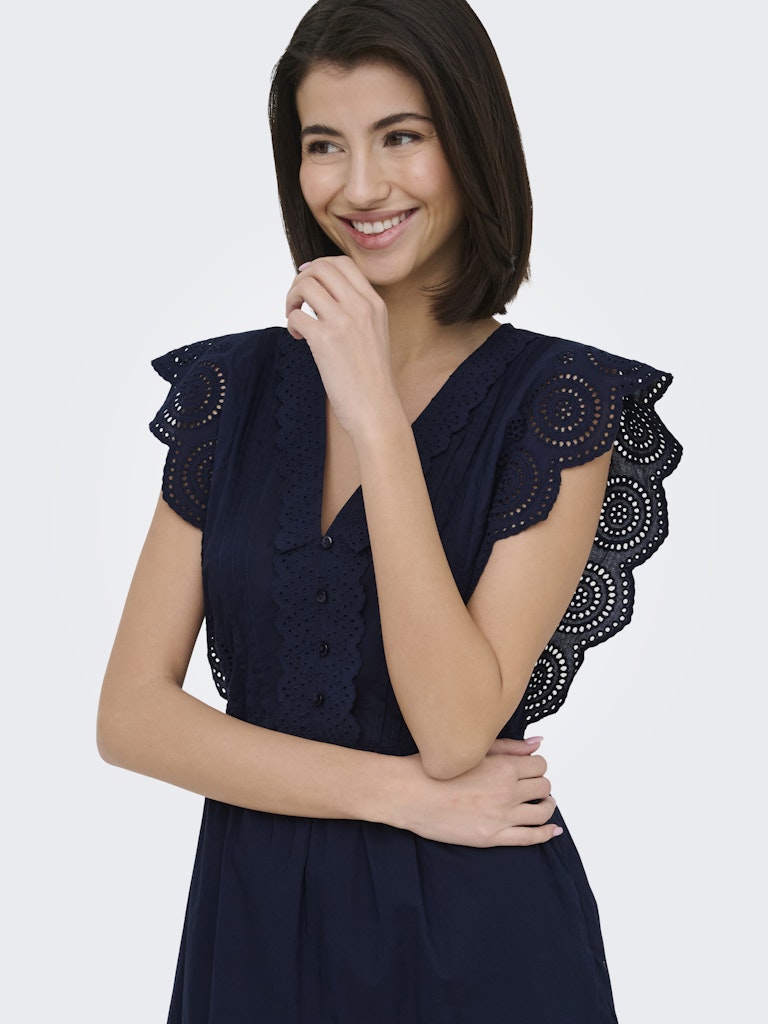 Jdysara S/l Lace Dress Wvn - Navy