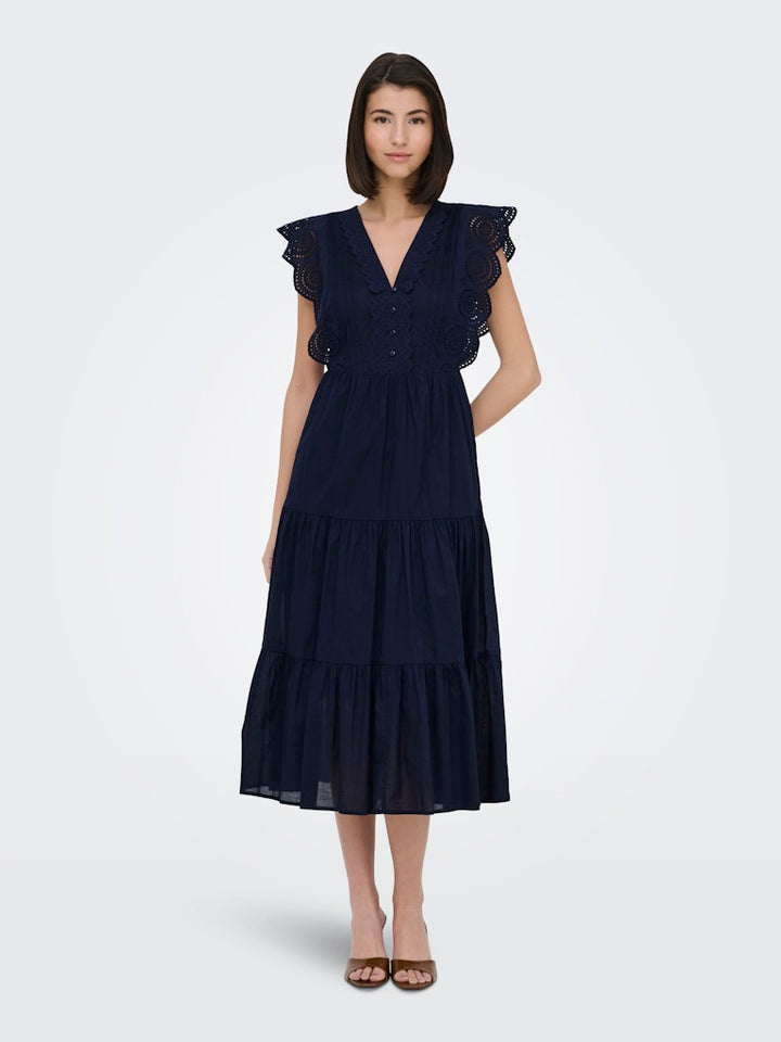 Jdysara S/l Lace Dress Wvn - Navy