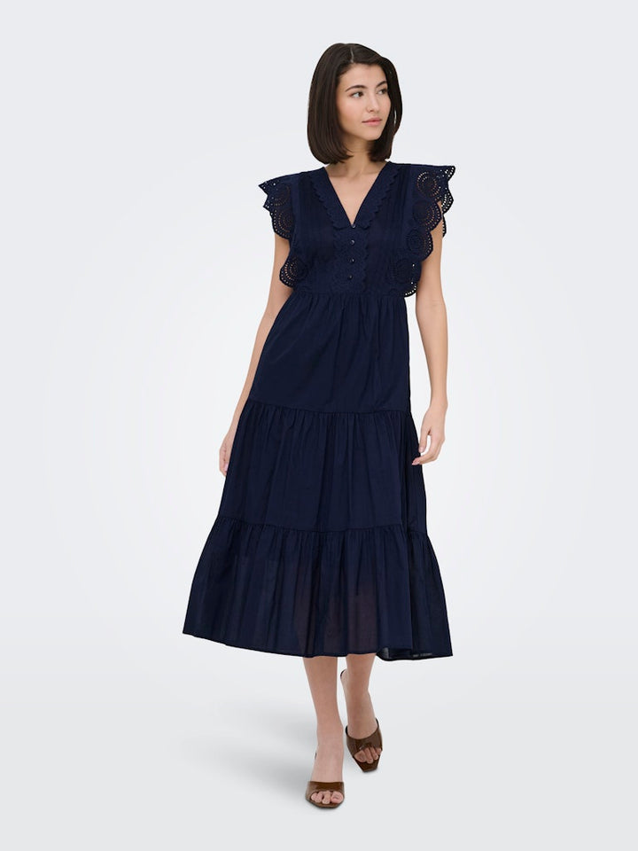 Jdysara S/l Lace Dress Wvn - Navy
