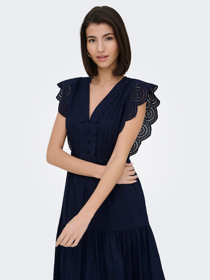 Jdysara S/l Lace Dress Wvn - Navy