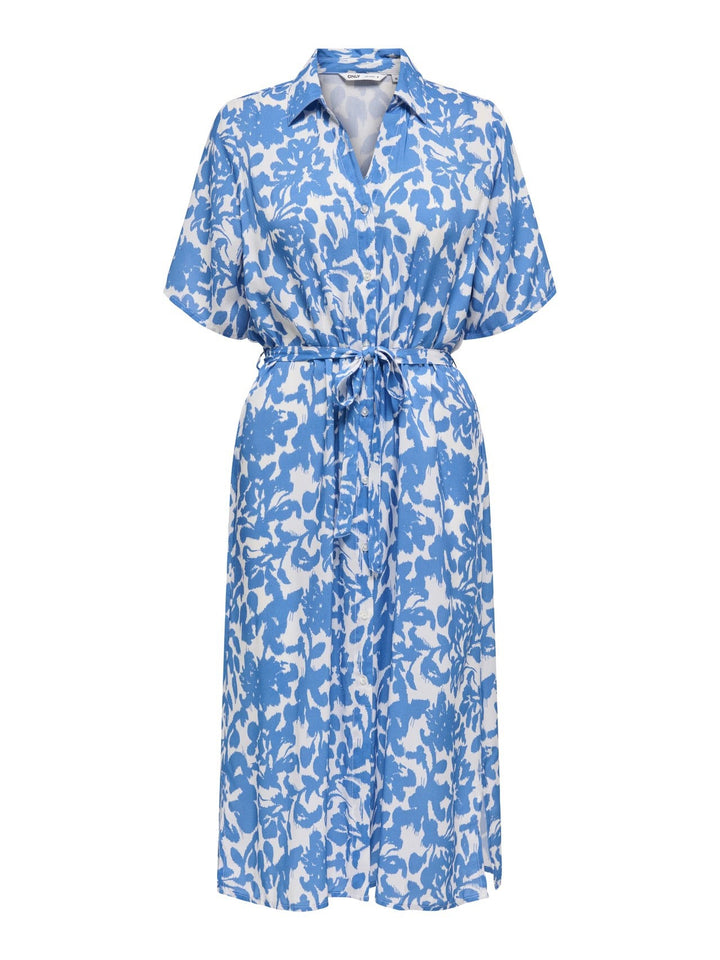 Onlyasmin S/s Shirt Dress Wvn Noos - Blauw Dessin