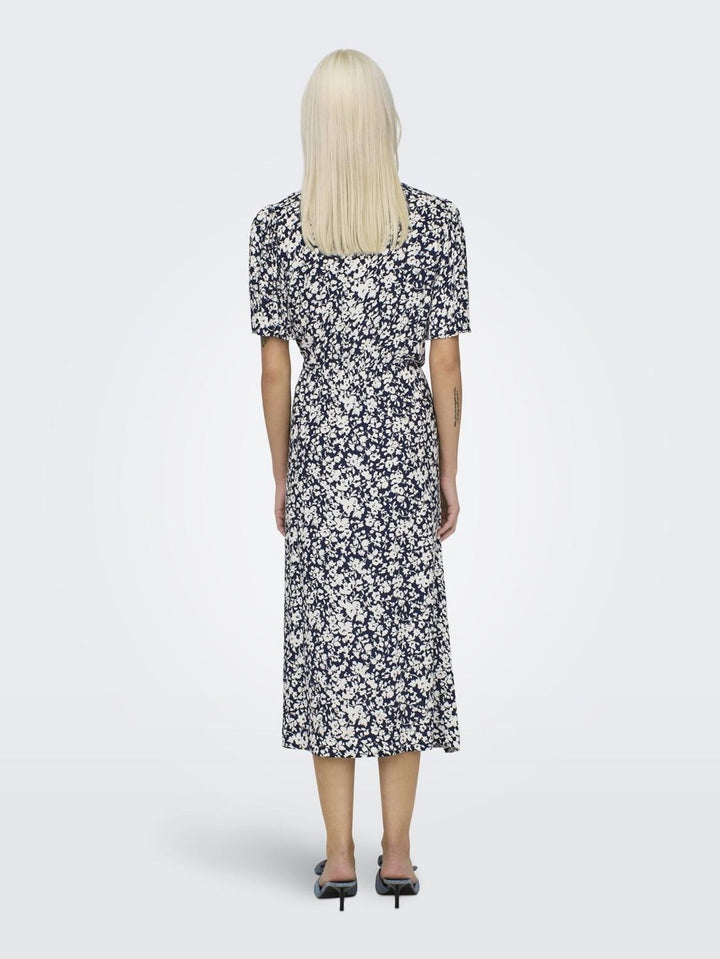 Onlhalia S/s Midi Dress Wvn Noos - Blauw Dessin