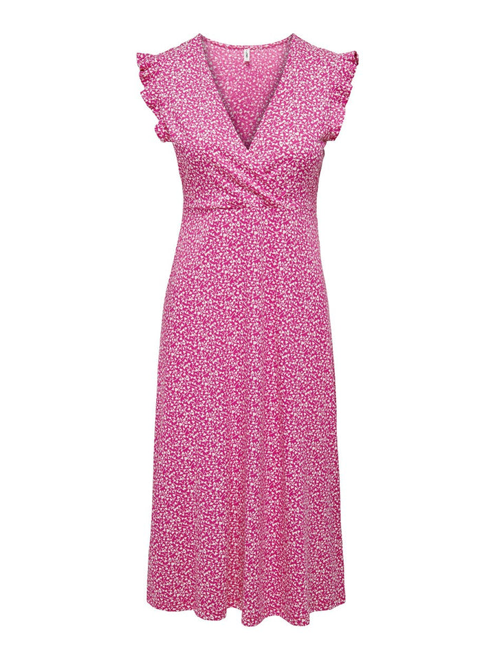 Onlmay Life S/l Wrap Midi Dress Jrs - Roze Dessin