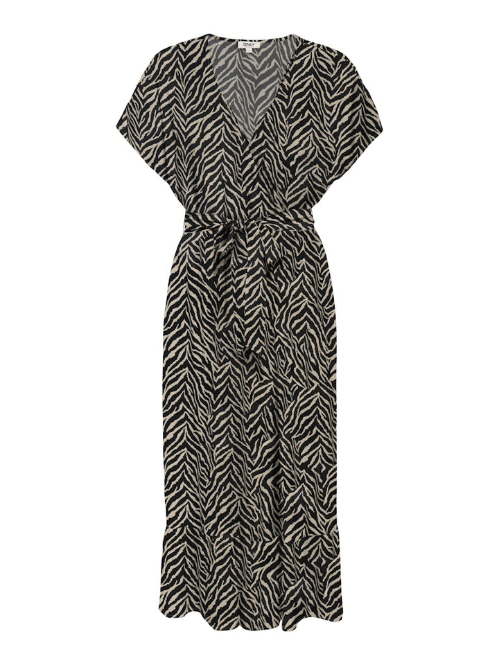 Onlzilla Adele Ss Long Dress Noos Wvn - Zwart Dessin