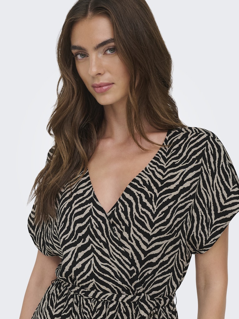 Onlzilla Adele Ss Long Dress Noos Wvn - Zwart Dessin