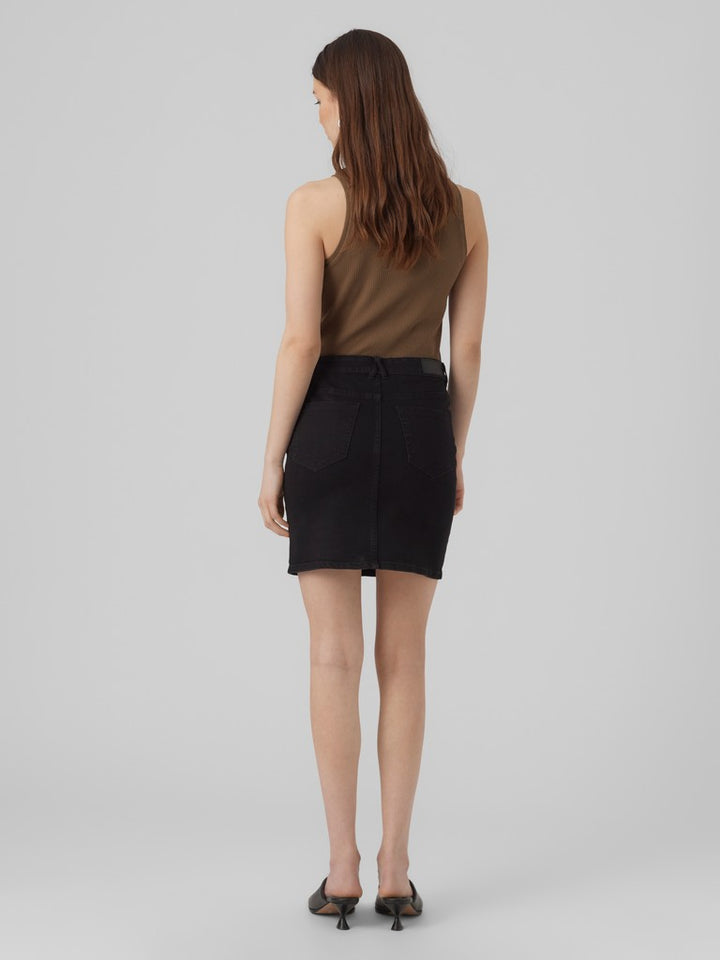 Vmluna Hr Denim Skirt Mix Ga - Black Denim