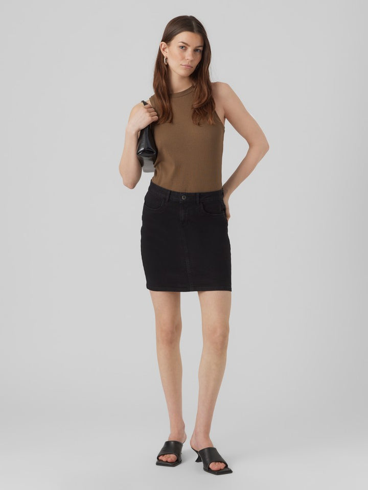 Vmluna Hr Denim Skirt Mix Ga - Black Denim