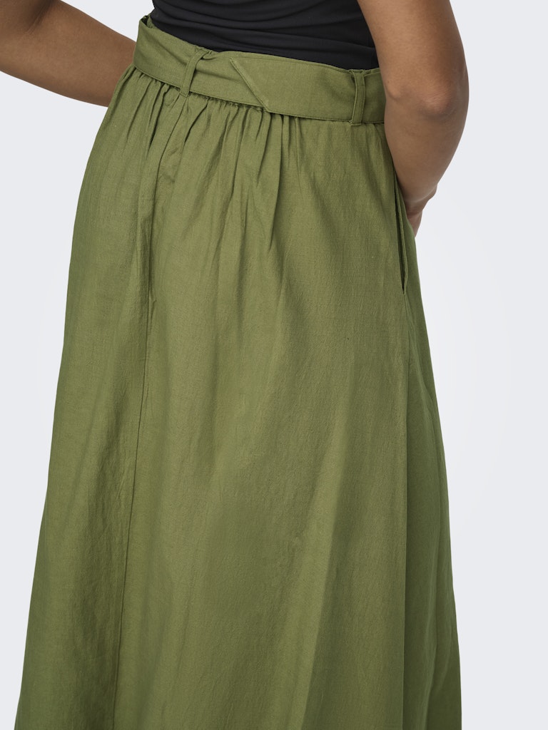 Jdymilan Linen Hw Belted Skirt Wvn Dia - Olijf