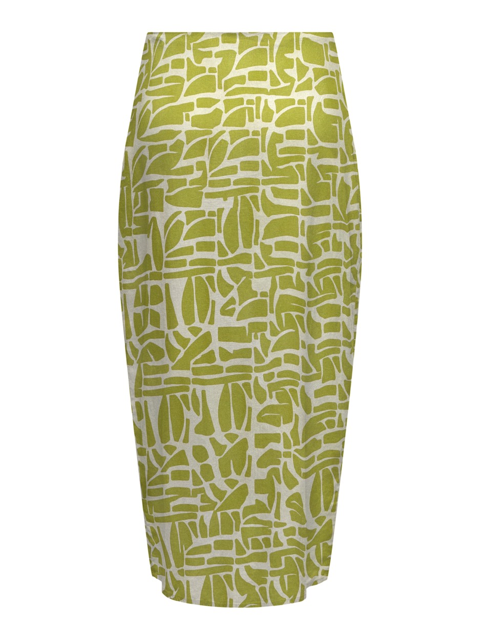 Onldahlia Linen Midi Skirt Ptm - Groen Dessin