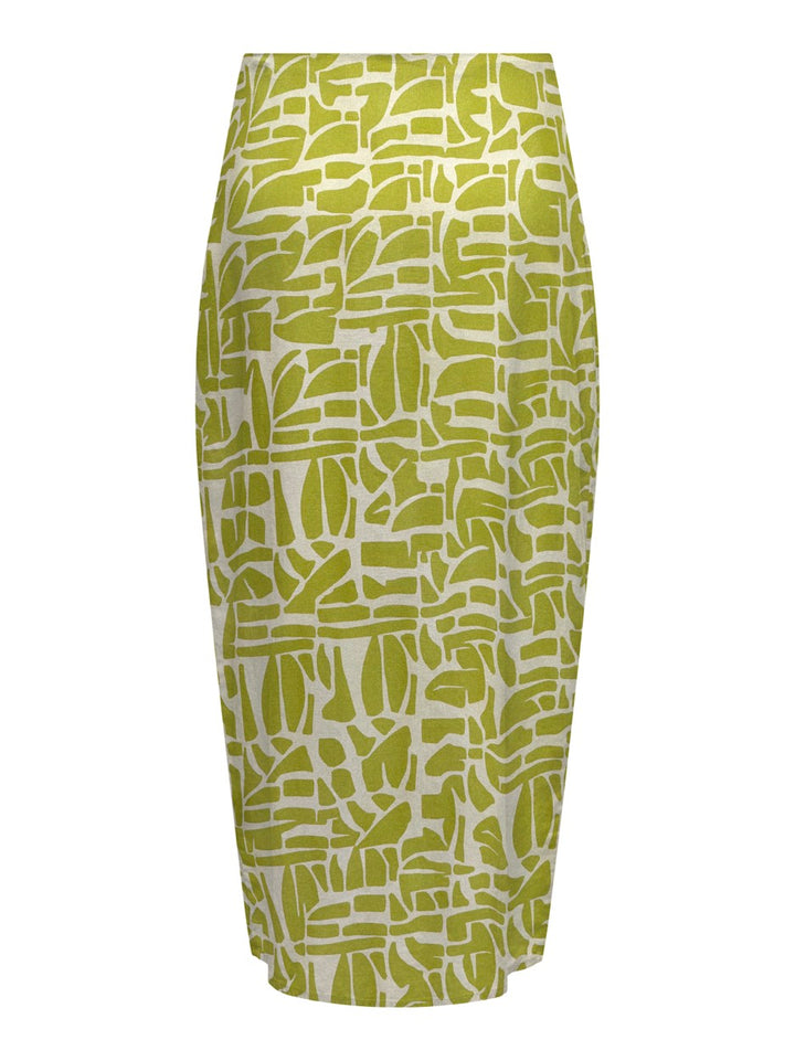Onldahlia Linen Midi Skirt Ptm - Groen Dessin