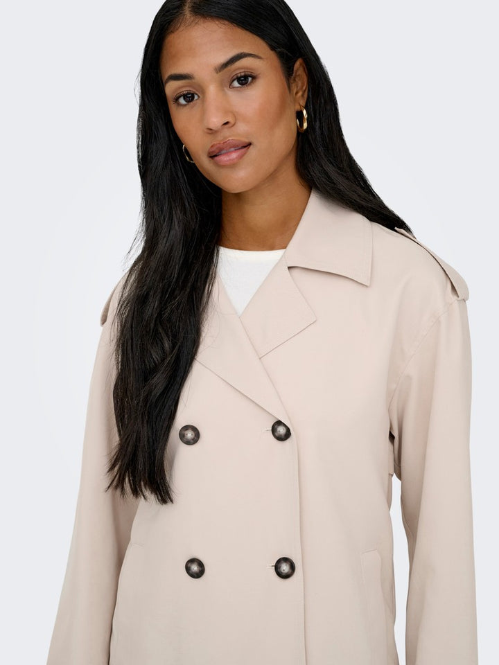 Onlhannah Short Trenchcoat Otw - Beige