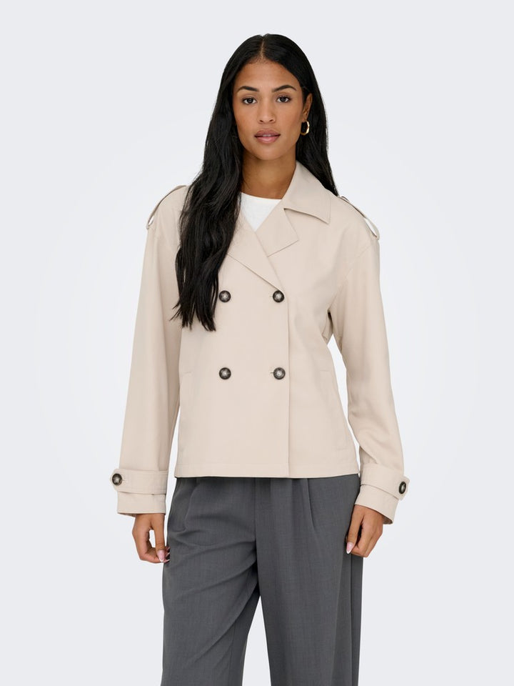 Onlhannah Short Trenchcoat Otw - Beige