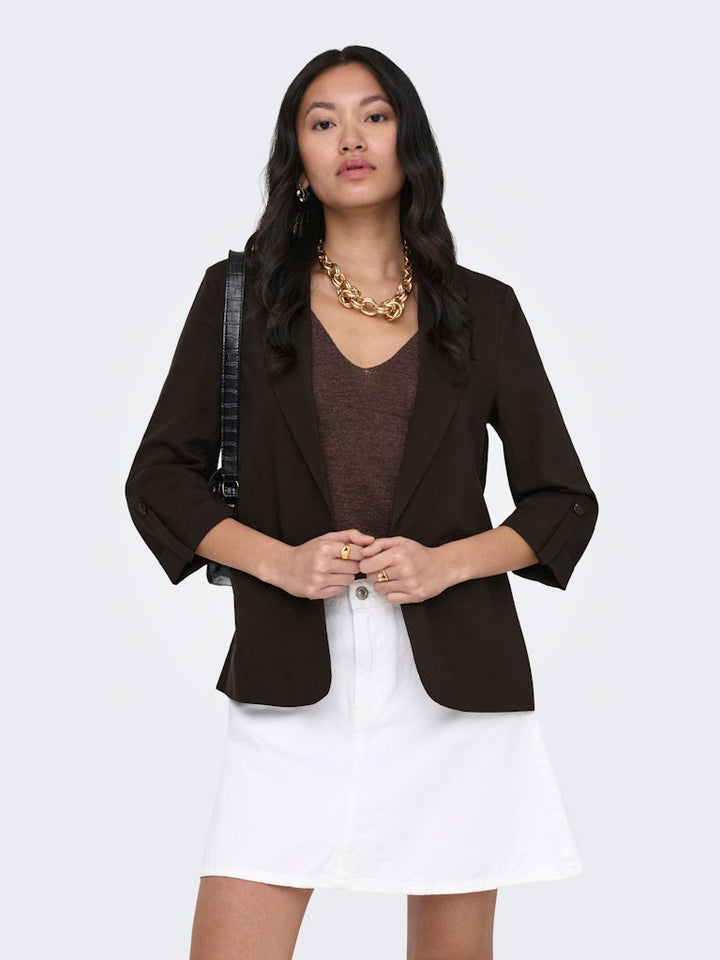Onlcaro-isola 3/4 Unlined Blazer Tlr - Bruin