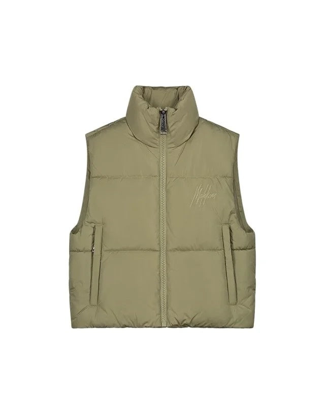 Cropped Bodywarmer - Olijf