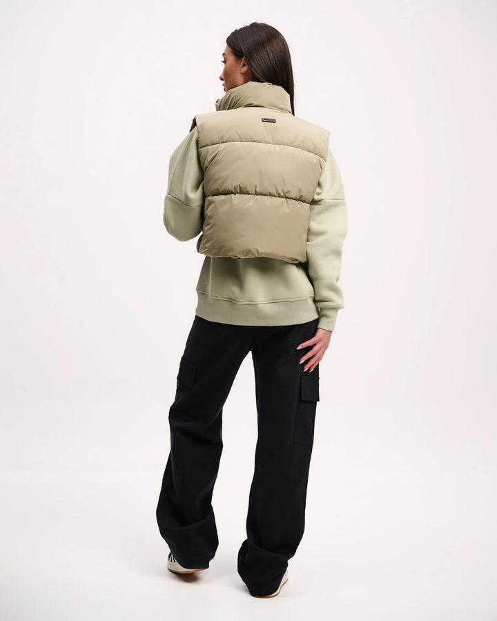 Cropped Bodywarmer - Olijf