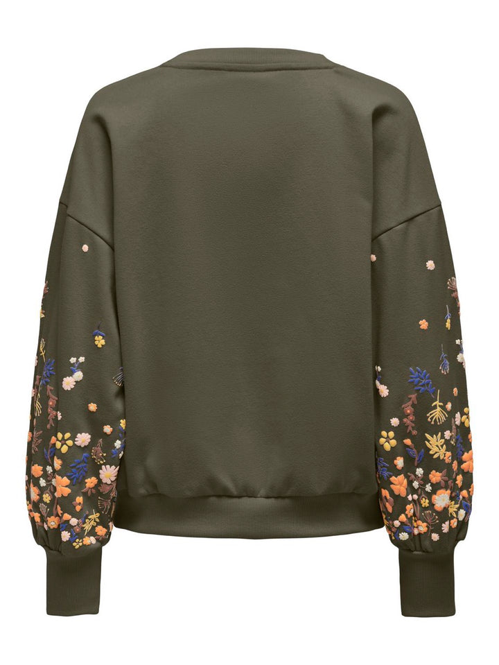 Onlbrooke L/s O-neck Flower Swt Noo - Oranje