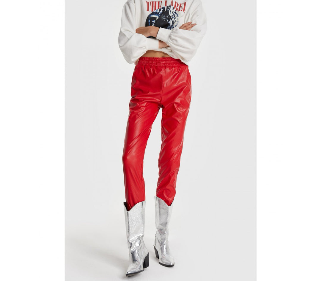 Ladies Woven Shiny Training Pants - Rood