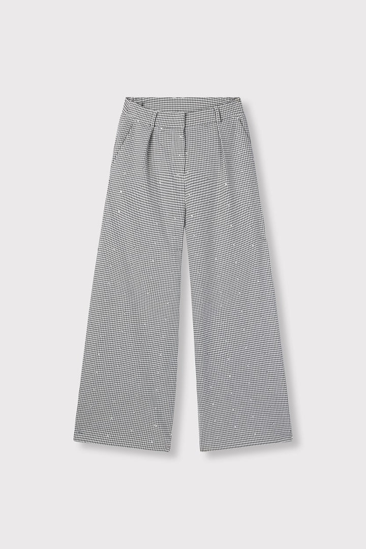 Ladies Woven Mini Check Pant - Zwart Dessin