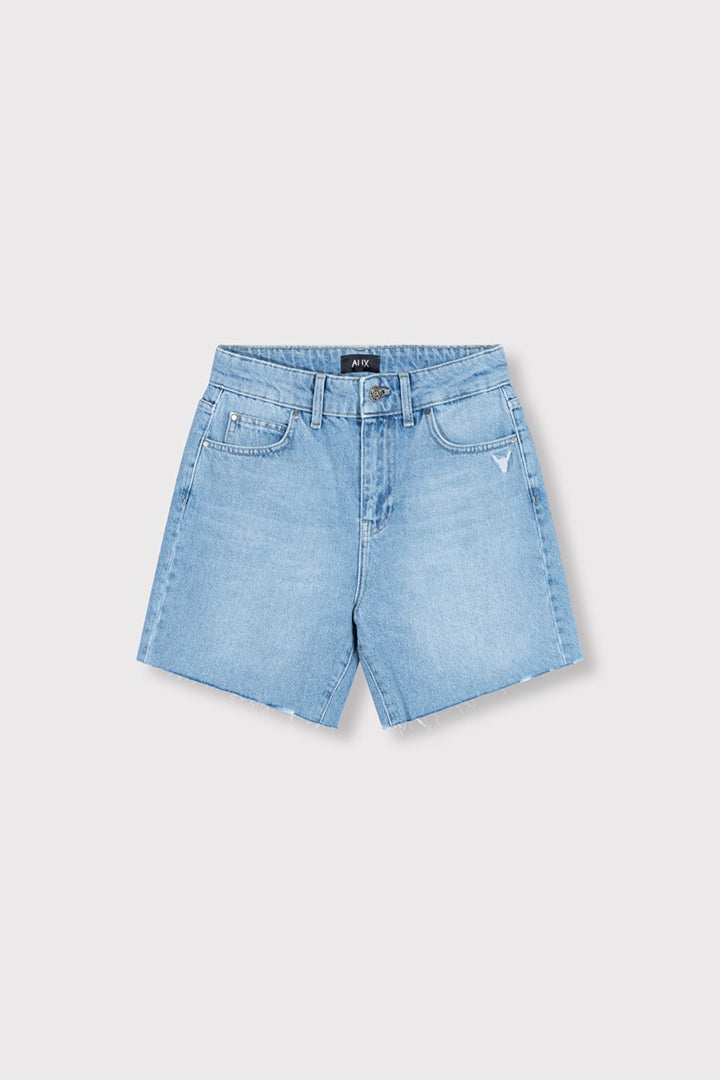 Ladies Womenn Denim Short - Blue Denim