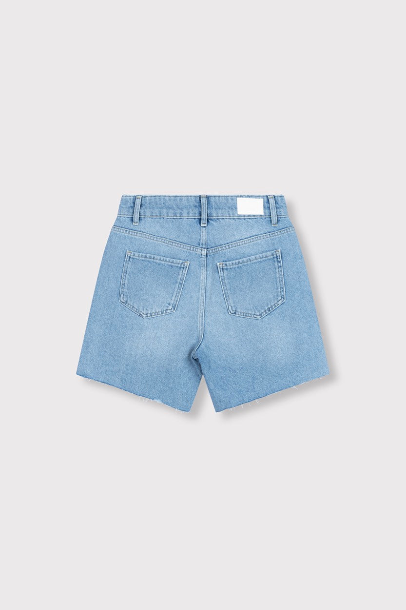 Ladies Womenn Denim Short - Blue Denim