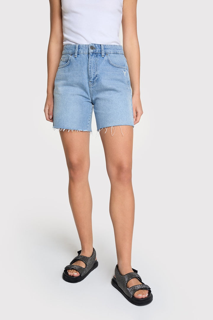 Ladies Womenn Denim Short - Blue Denim