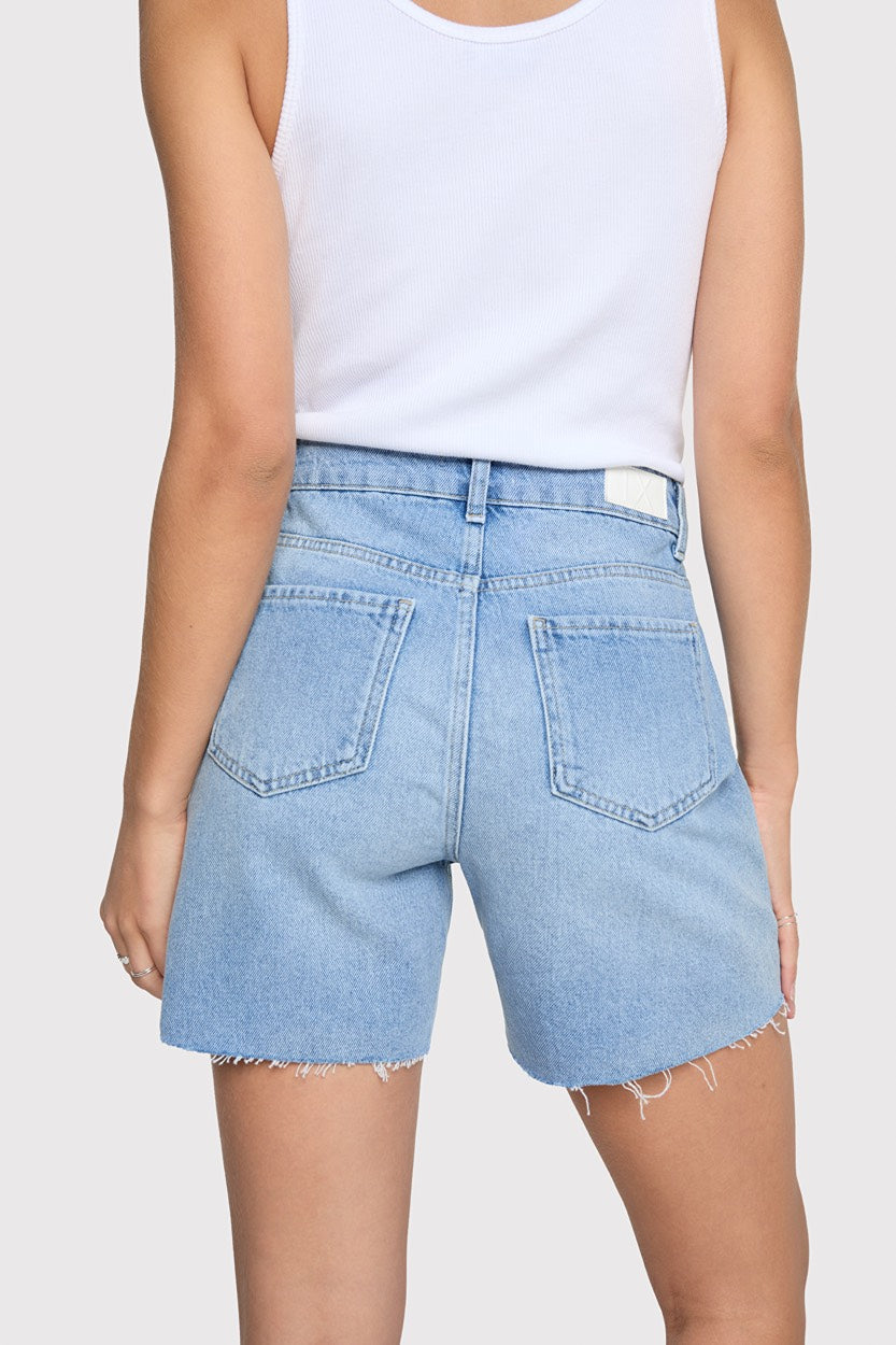 Ladies Womenn Denim Short - Blue Denim