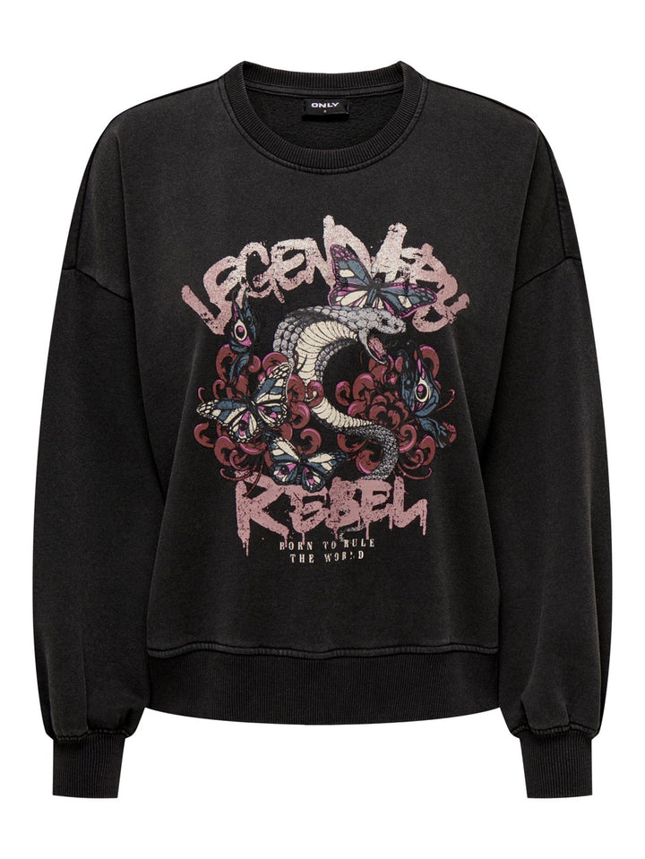 Onllucinda L/s Graffiti O-neck Box - Zwart