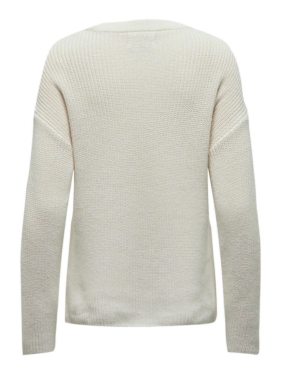 Onlbella Life Ls Detail O-neck Cc K - Off-white