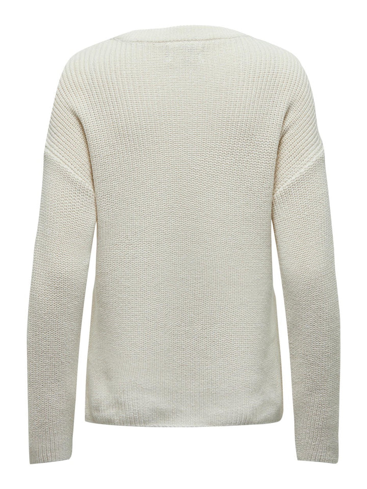 Onlbella Life Ls Detail O-neck Cc K - Off-white