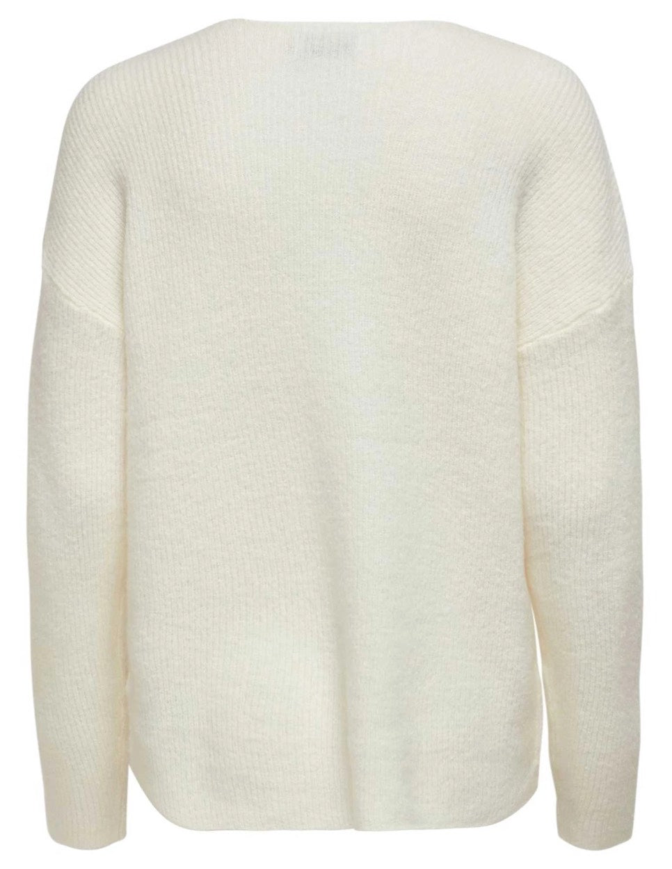 Onlcamilla V-neck L/s Pullover Knt - Ecru