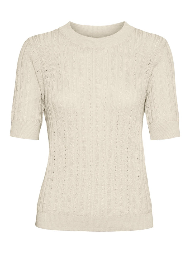 Vmmorena 2/4 O-neck Pullover Ga Boo - Zand
