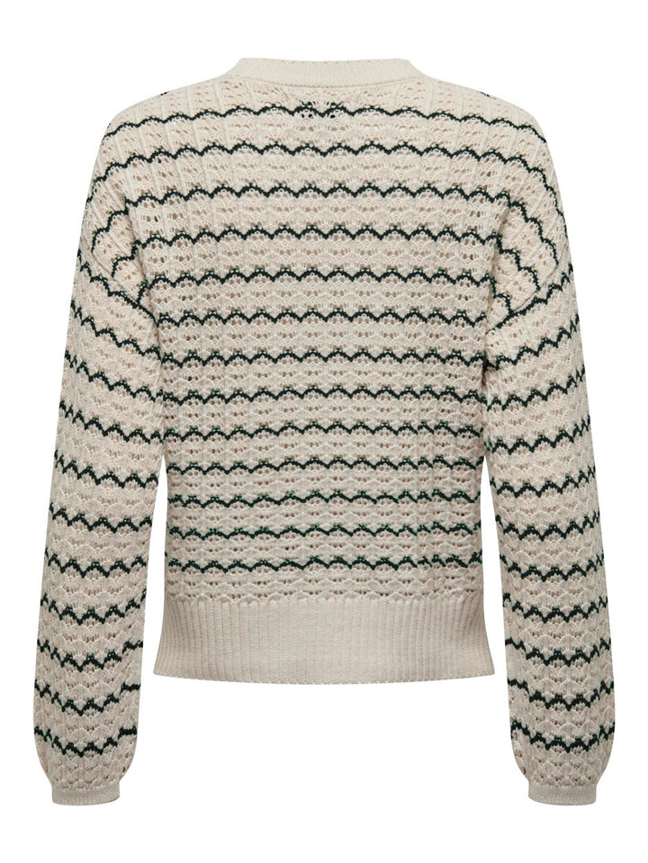 Onlasa Ls O-neck Cc Cs Knt - Ecru Dessin