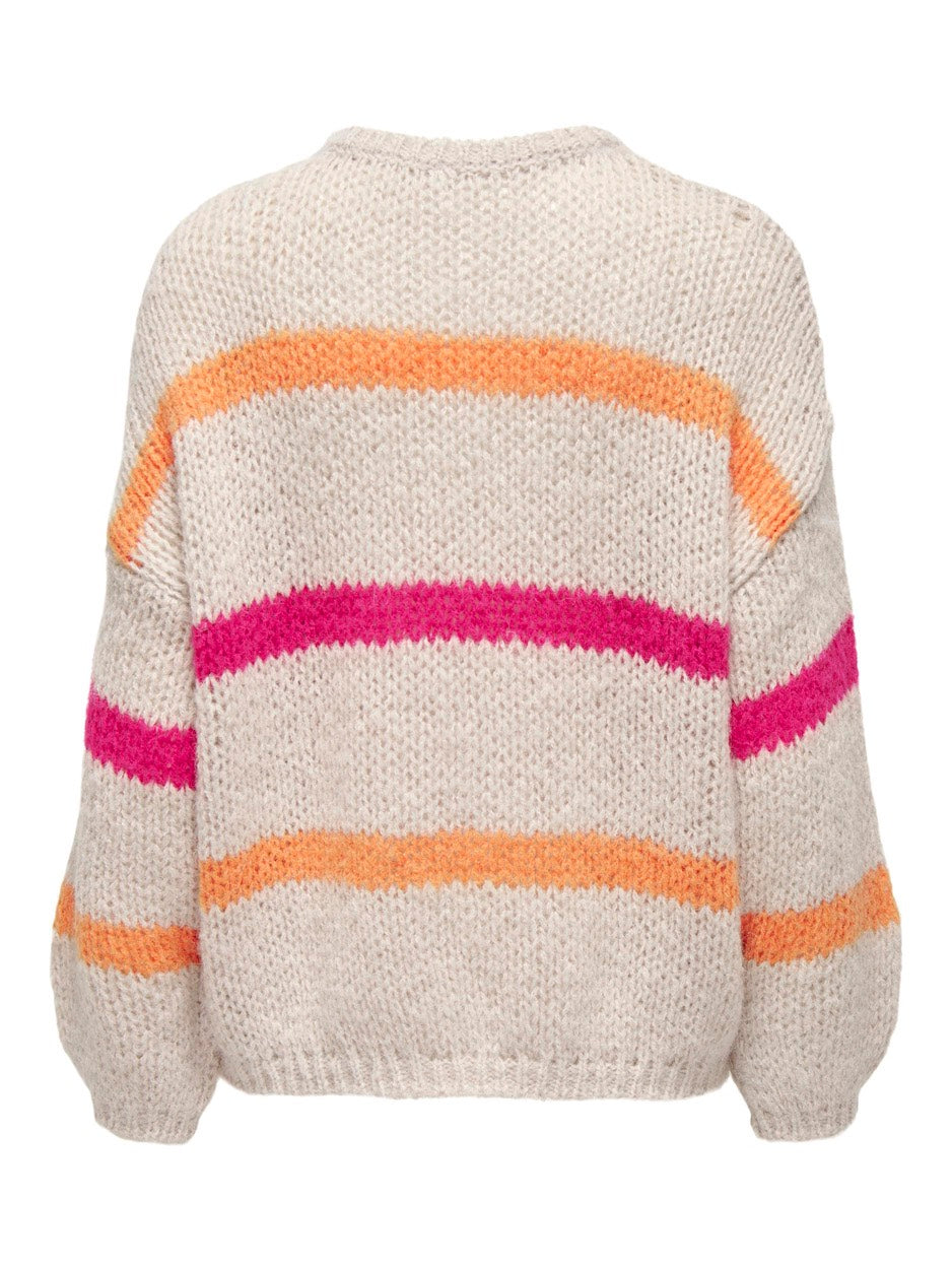 Onljackie Ls Pullover Nca Knt - Ecru Dessin