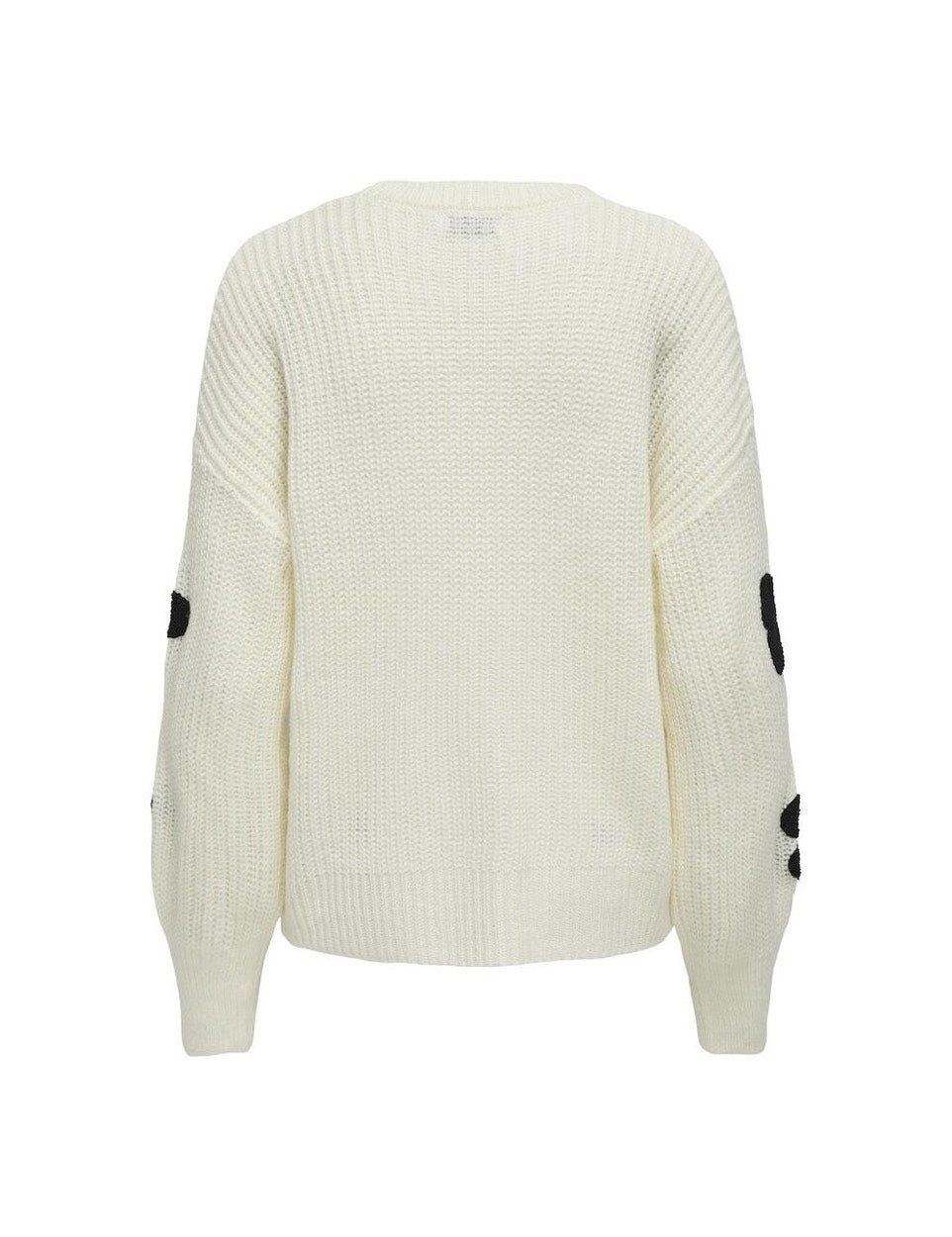 Onlbonnie Ls Flower O-neck Ex Knt - Ecru Dessin