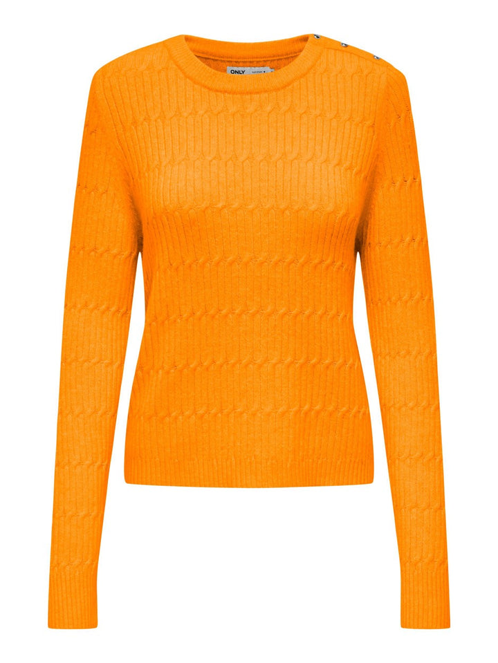 Onlkatia Ls Cable O-neck Cs Knt - Oranje