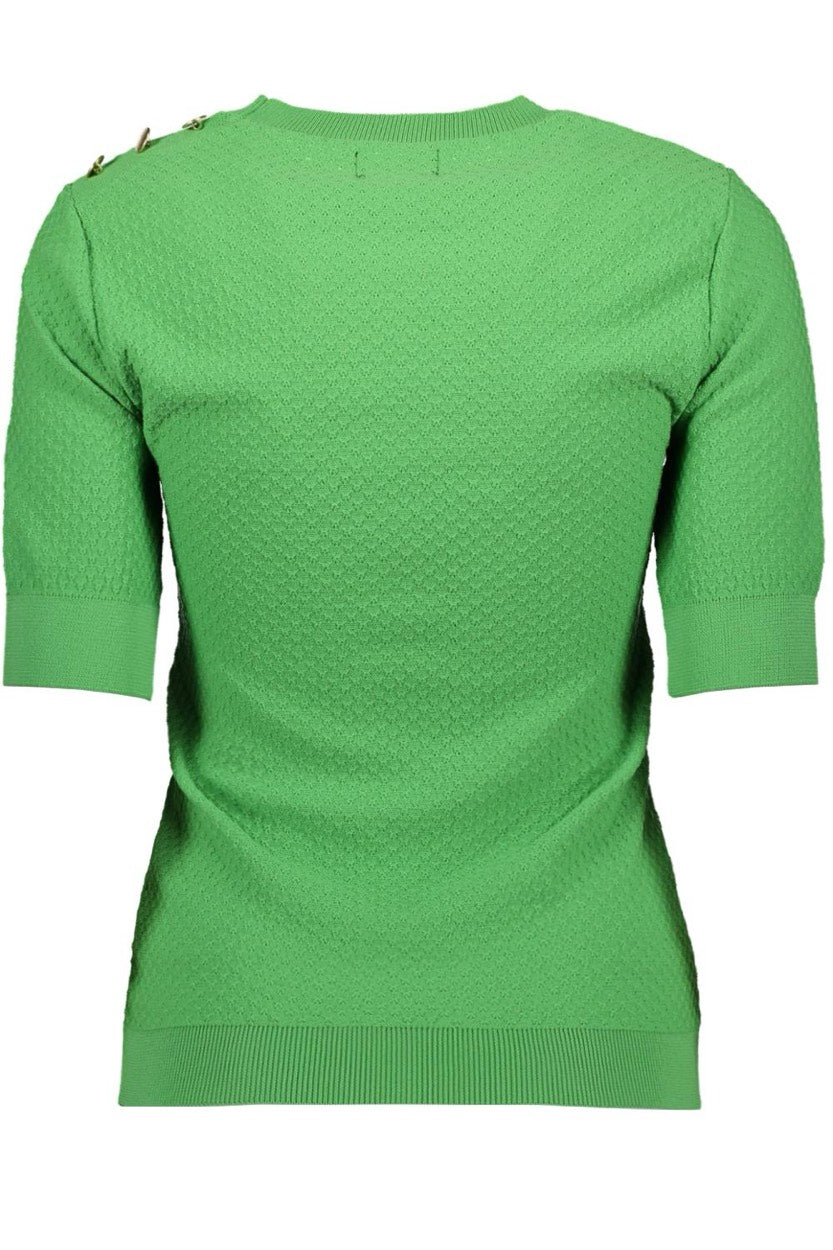 Onlsally Ss Structure O-neck Knt - Groen