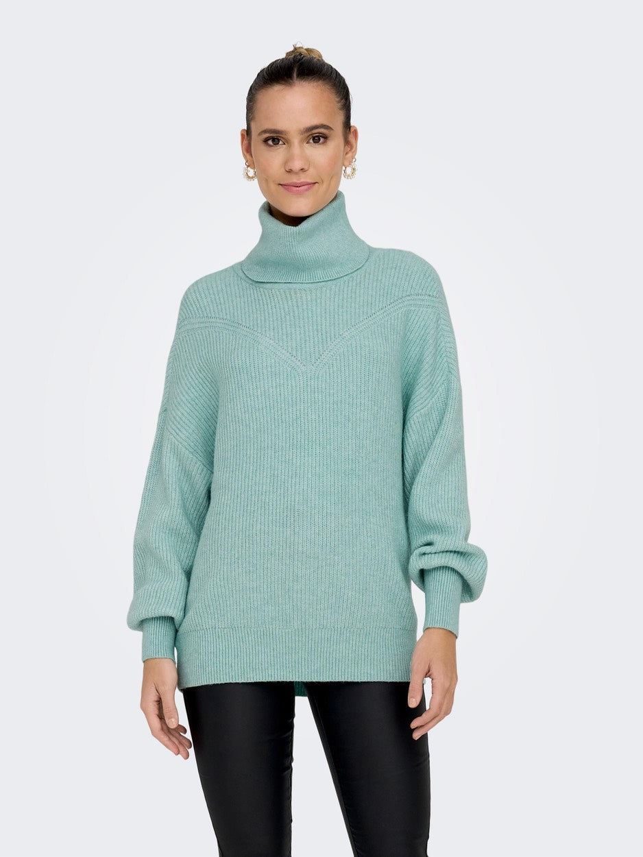 Onlkatia Ls Rib Roll Neck Cc Knt - Mint