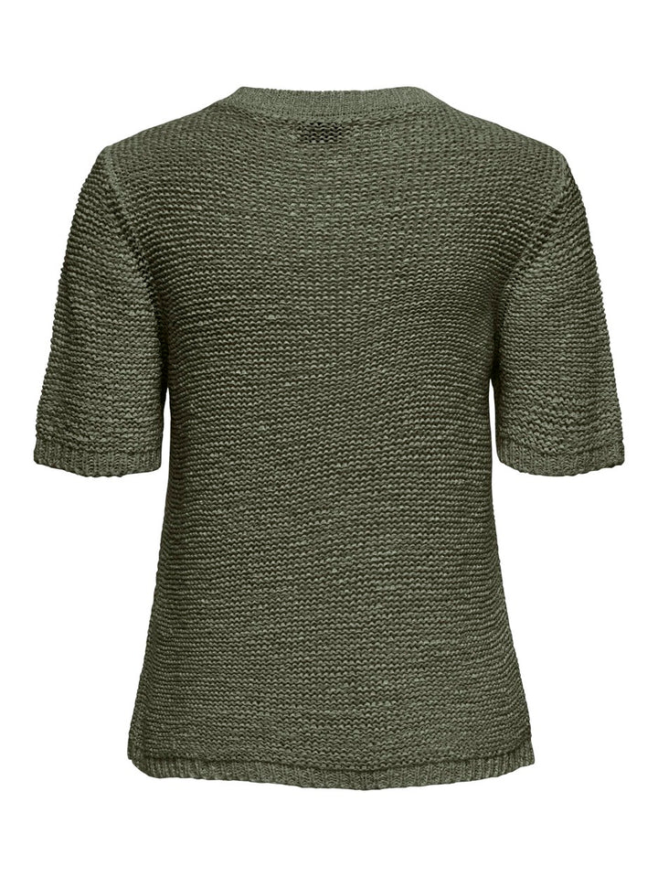 Jdymore Solid S/s Boxy Pullover Knt - Olijf