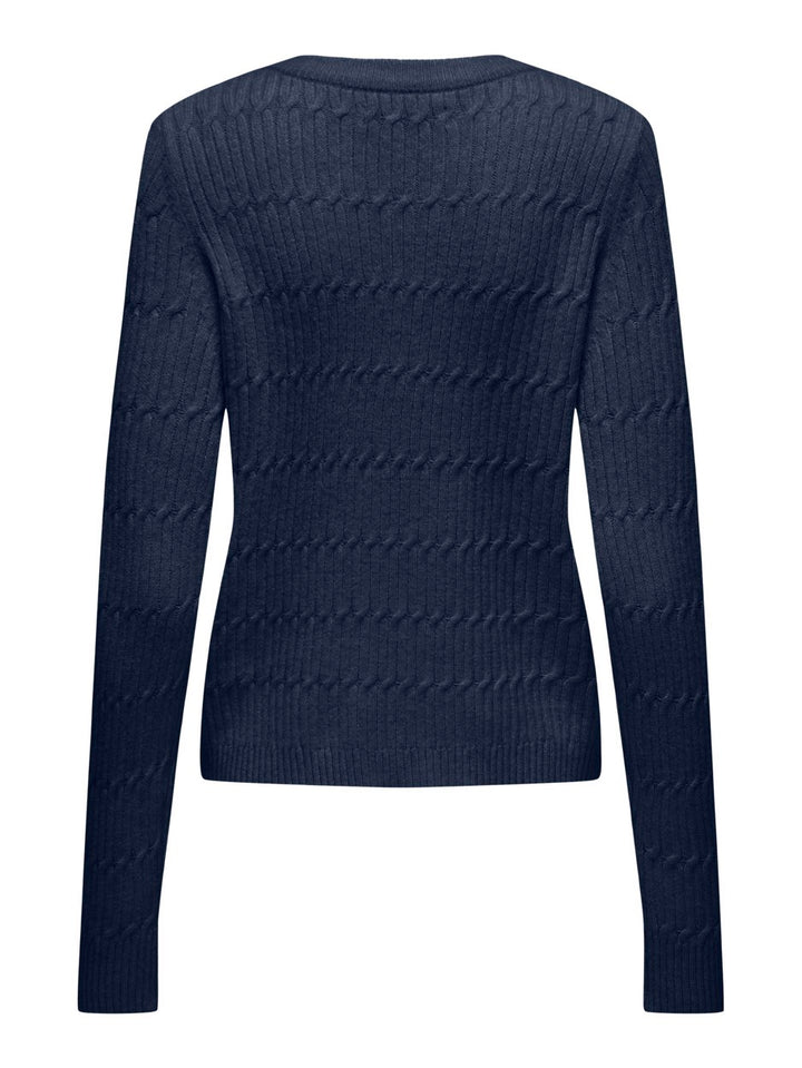Onlkatia Ls Cable O-neck Cs Knt - Navy